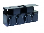 Stahlbox unverkabelt, 4 Schutzkontakt-Klappdeckel-Steckdosen